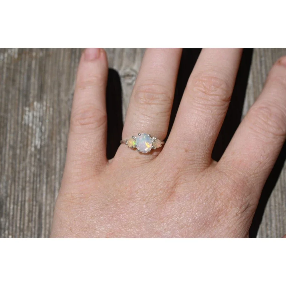 Engagement ring DAMAGED opal ring, unique opal ring, alternative   jewelry for h